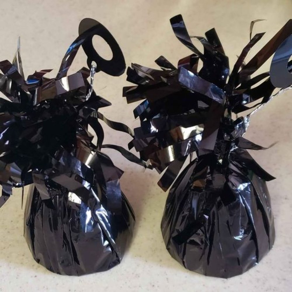 Balloon Weights by AMSCAN - Set of 2 - Black Foil - PERFECT CONDITION